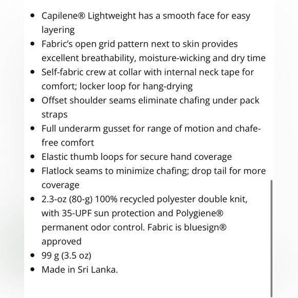 Patagonia Capilene Lightweight Crew Royal Blue Long Sleeve XL - Picture 9 of 9